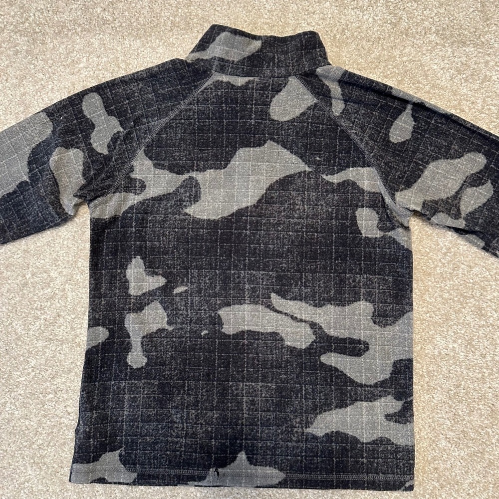 Columbia Kids Quarter Zip Pullover Fleece Camo Gray Black Top‎ - Picture 4 of 5